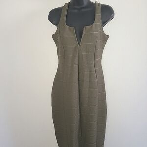 Slinky Form Fitting Pullover Boohoo Womens Olive Green Dress Size 10